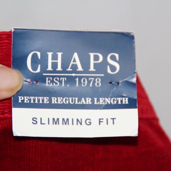 Chaps Women's Dark Tart Red Corduroy Pants, Size 8P, Slimming Fit NEW - Picture 10 of 10